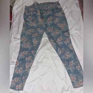 Floral Print Blue Pants